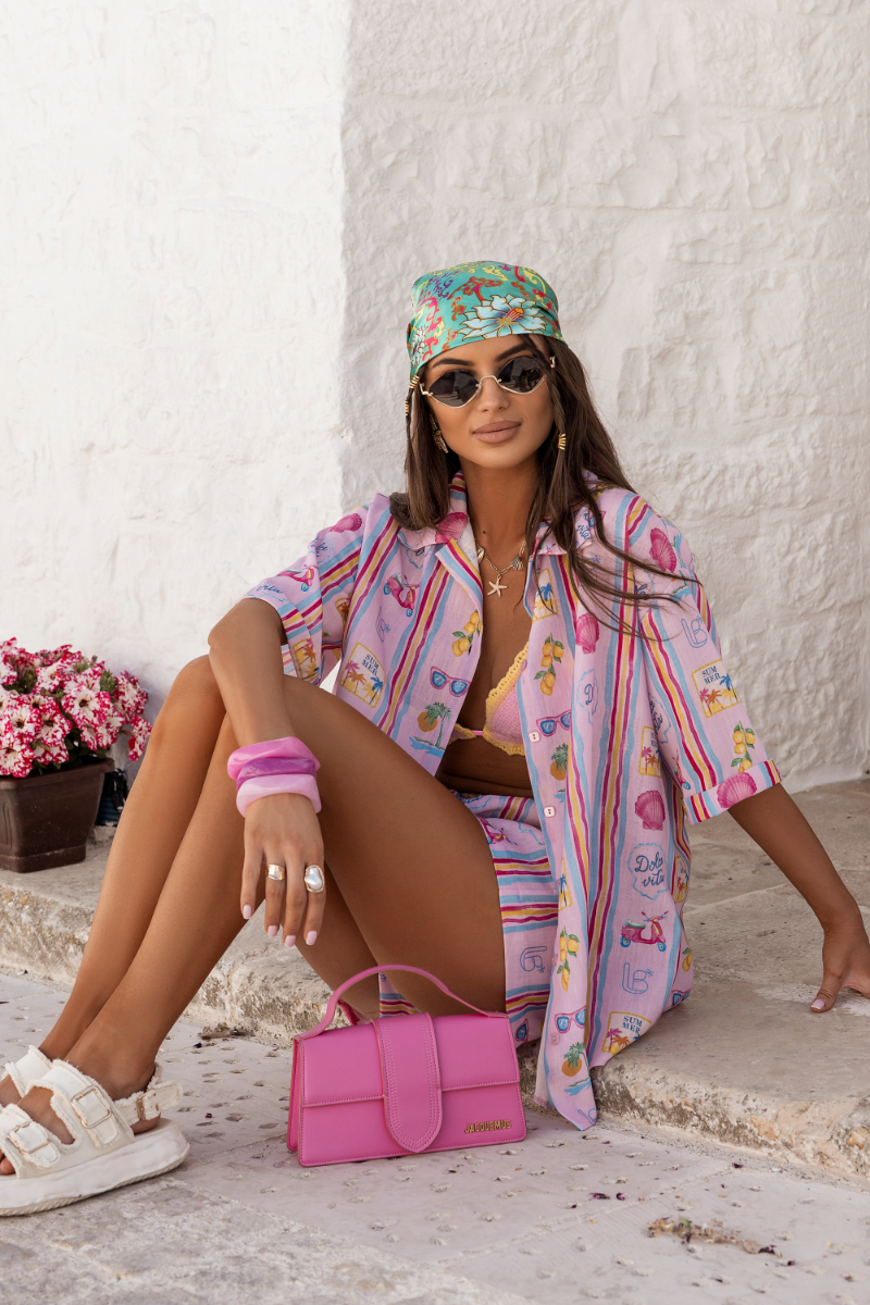 Leichtes Sommer-Set für Damen in Rosa - Strand Zweiteiler