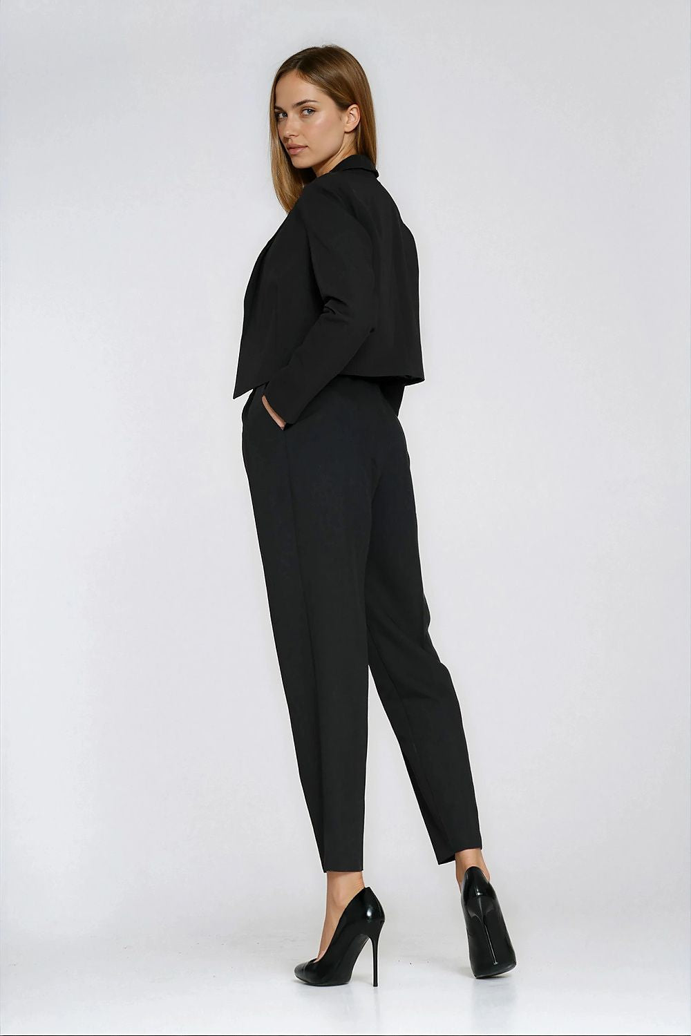 damen blazer schwarz kurz