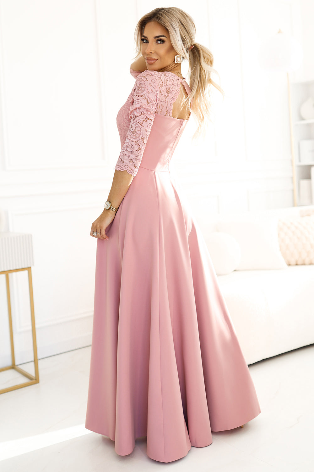 elegant abendkleid lang mit spitze ShoppDiva