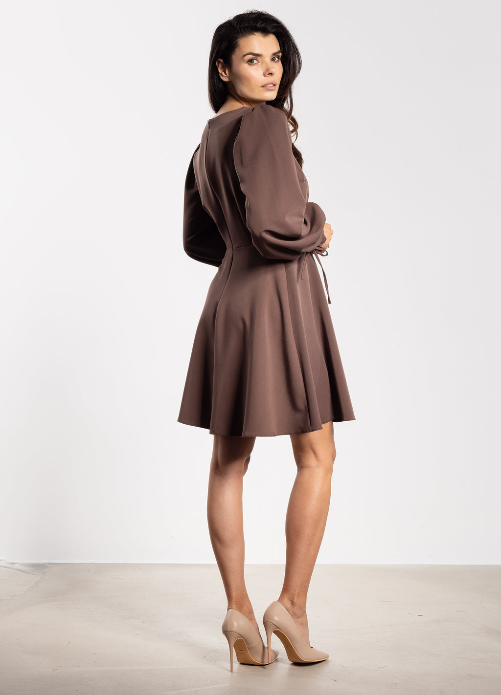 kurzes kleid damen elegant braun ShoppDiva