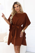 minikleid braun kurzarm ShoppDiva