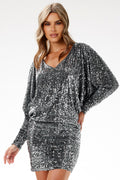 pailletten kleid mini silber für silvester ShoppDiva